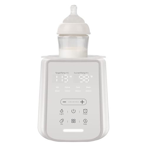 Baby Bottle Warmer for Breast Milk with Timer & Night Light, 11-in-1 Milk Warmer for Baby Bottles, 48H Keep Warm, BPA-Free Fast Heating with Adjustable Temperature (86-194℉) for Glass/PPSU Bottles