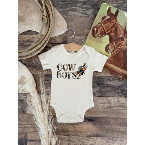 Cow Boys-Western Graphic Onesie (Infant)(Cream) – theFRINGEDpineapple