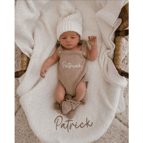 TEXTURED RIBBED COTTON BLANKET | SNOW