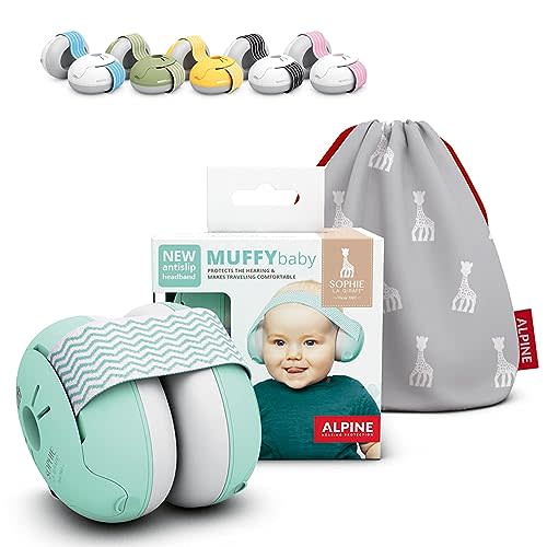 Alpine Muffy Baby Ear Protection - CE & ANSI Certified Noise Reduction Earmuffs for Babies & Toddlers up to 36 Months - Sophie La Girafe Edition