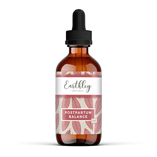 Earthley Wellness Postpartum Balance, Supports and Balances Female Hormones, Supports Postpartum Recovery, Smooths Out Mood Swings, Essential Herbs Like Dandelion Root, Catnip, & Alfalfa (2oz)