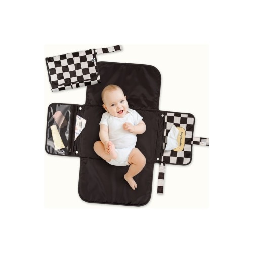 Portable/Foldable Waterproof Diaper Changing Pad with Smart Wipes Pocket