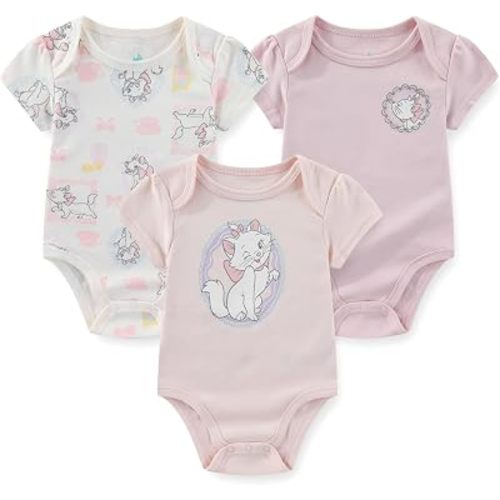 Disney The Aristocats Marie the Cat Baby Girls 3 Pack Bodysuit for Newborn and Infant