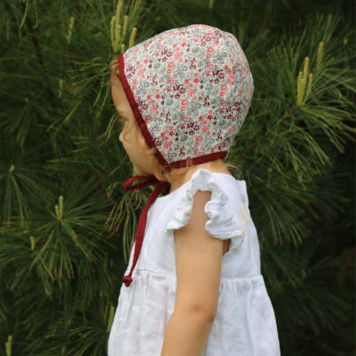 Dark Red Poppy Bonnet – Olive and Cradle
