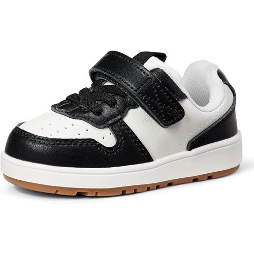 Amazon Essentials Unisex Kids and Toddlers' Low Top Hook & Loop Court Sneakers for Boys and Girls