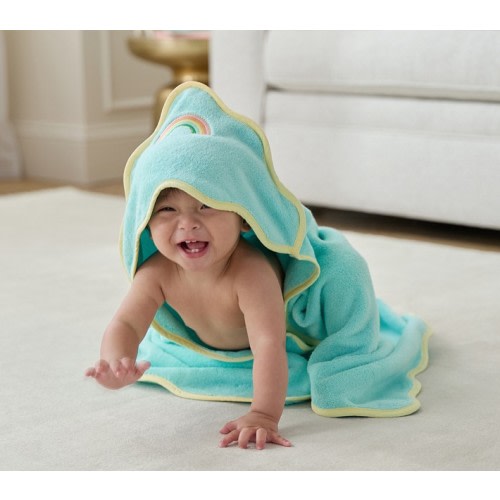 Stoney Clover Lane Rainbow Scallop Baby Hooded Towel