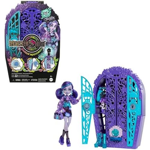 Monster High Skulltimate Secrets Doll & Accessories Set, Garden Mysteries Twyla with Reveal Closet & 19+ Tea Party Surprises Like Clothes