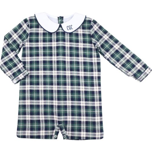 Navy And Green Plaid Flannel Short Romper – Cecil & Lou