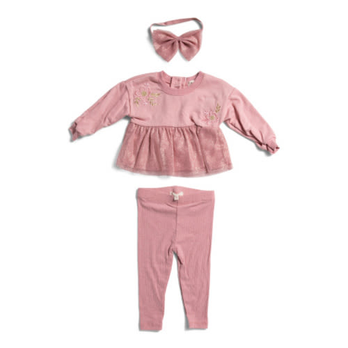 Newborn Girls 2pc Mesh Peplum Sweatshirt And Ribbed Leggings Set | Kids & Baby | T.J.Maxx