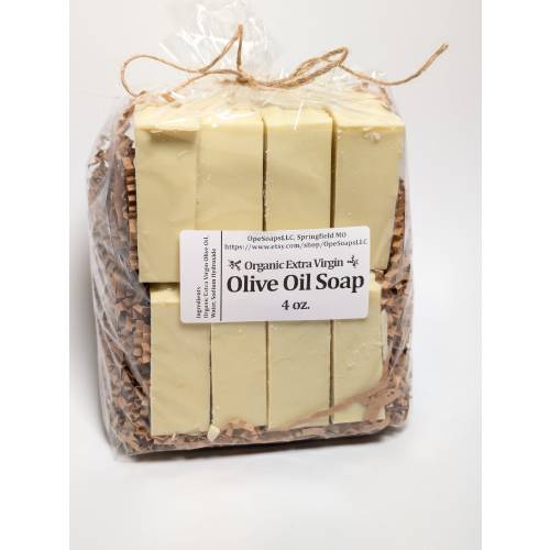 Organic Olive Oil Castile Bar Soap: Fragrance-Free, Vegan (4 oz)