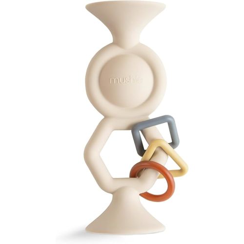 mushie HexaPop Suction Toy | Toddler Sensory Toy for Nursery and Play (Shifting Sand)