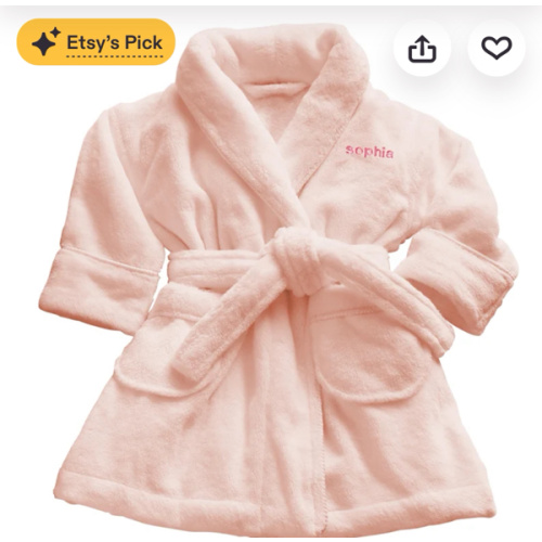 Personalized Baby’s Five-Star Plush Robe - New Baby Gift - Baby/Toddler Robe - Choose 6-12 Months Or 12-24 Months - Available In 3 Colors