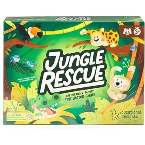 Educational Insights Jungle Rescue - Cute Preschool Board Games for Kids, Toddler Fine Motor Skills, Animal Matching Games for Toddlers 3-5, 2-Players, Fun Gifts for Boys and Girls Ages 3+