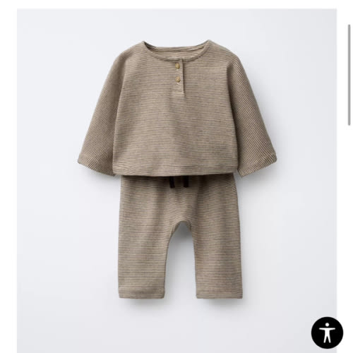 STRIPED T-SHIRT AND PANTS SET - taupe brown | ZARA United States