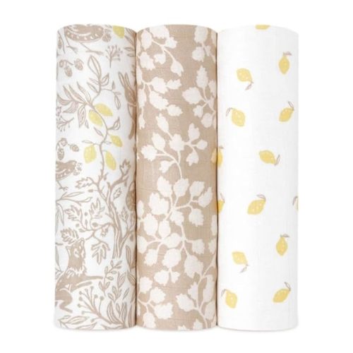 aden + anais Silky Soft Swaddle Blanket, Boutique Muslin Blankets for Girls & Boys, Baby Receiving Swaddles, Ideal Newborn & Infant Swaddling Set, Perfect Shower Gifts, 3 Pack, French Floral