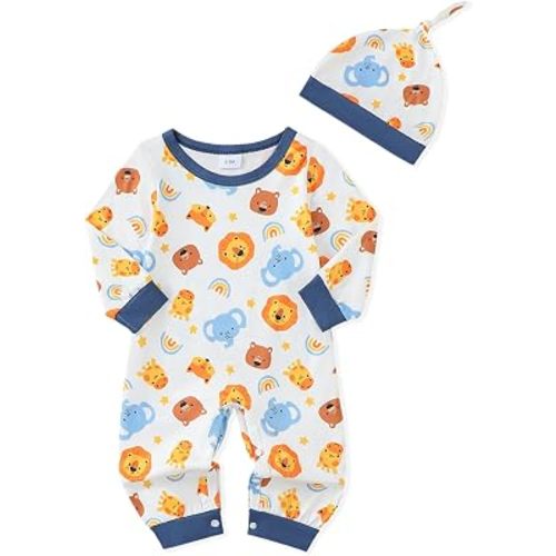 NZRVAWS Baby Boy Clothes Newborn Outfits Romper Preemie-12 Months 2PCS