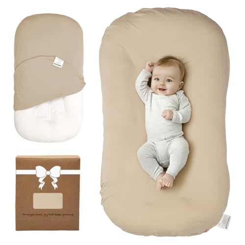 Infant Support Cushion -Baby Support Cushion for Newborn, Oversized for 0-24 Months (36.5*20 inchs), Tummy Time Mat for Home and Travel, Soft Cotton, Supervised Use, Baby Essentials Gift -includ cover
