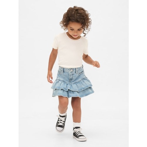 Baby & Toddler Denim Tiered Ruffle Skirt | Gap