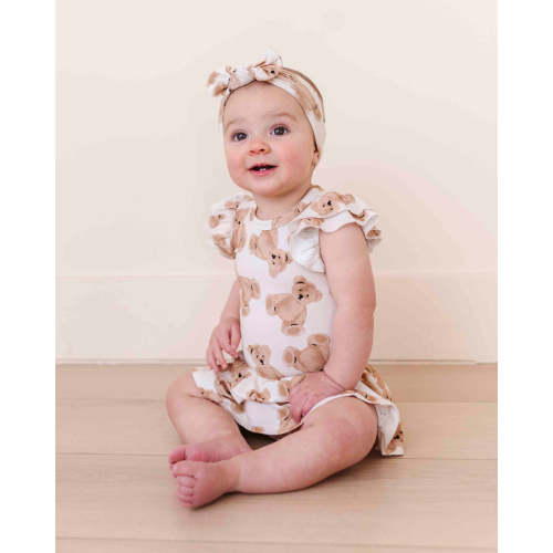 Bear Hugs Cap Sleeve Ruffle Dress