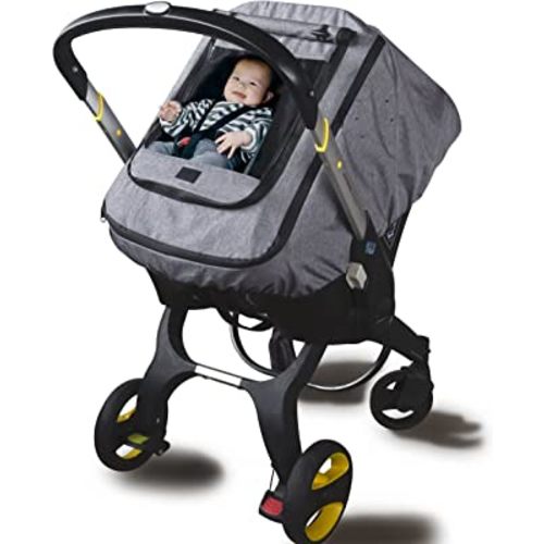 Car Seat Rain Cover,Universal Baby Stroller Accessory for Infant Car Seat Stroller,Waterproof, Windproof Protection,Protect from Dust Snow(Grey)