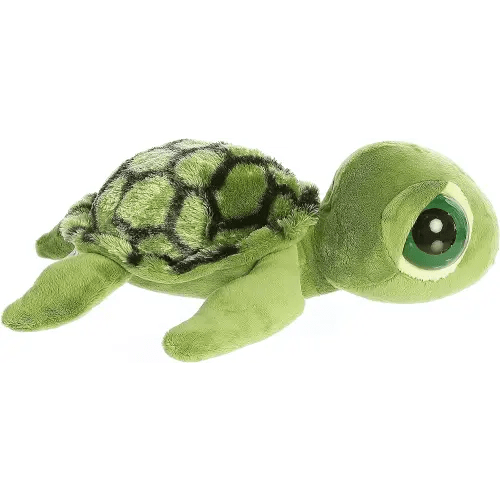 Aurora® Enchanting Dreamy Eyes™ Slide Sea Turtle Stuffed Animal - Captivating Gaze - Aesthetic Appeal - Green 10 Inches