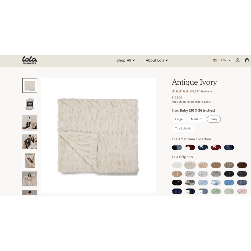 Antique Ivory Throw Blanket in Faux Fur | Lola Blankets