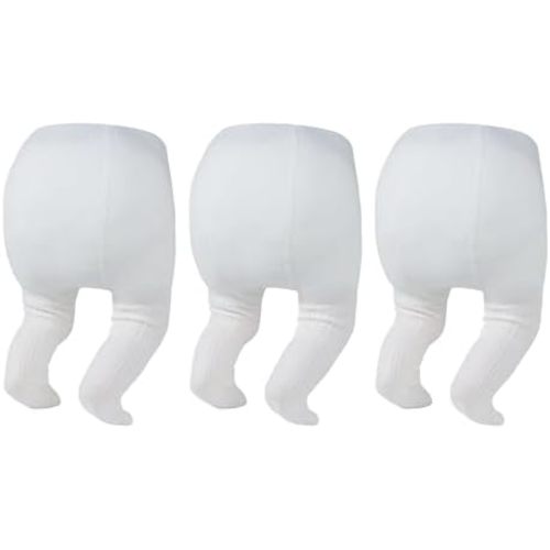 Zando 3Pack Newborn Baby Girls Tights Infant Cable Knit Winter Cotton Warm Footed Tights Leggings Stockings Pantyhose 0-4T