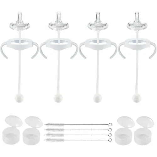 Straw Cup Conversion Kit for Philips Avent Natural Baby Bottles,Weighted Straw Sippy Cup Transition Kit with Soft Nipple and Handles for Toddler, Pack of 4
