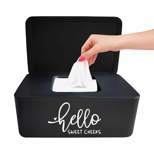 Moorfowl Hello Sweet Cheeks Flushable Wipes Holder Baby Wipes Dispenser Container Cute Funny Rustic Farmhouse Bathroom Decor