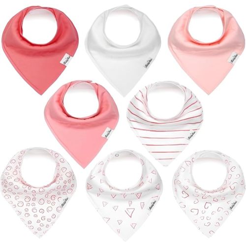 KiddyStar Drool Bibs for Babies – Organic, Unisex, Soft Absorbent Teething Bibs with Adjustable Snaps