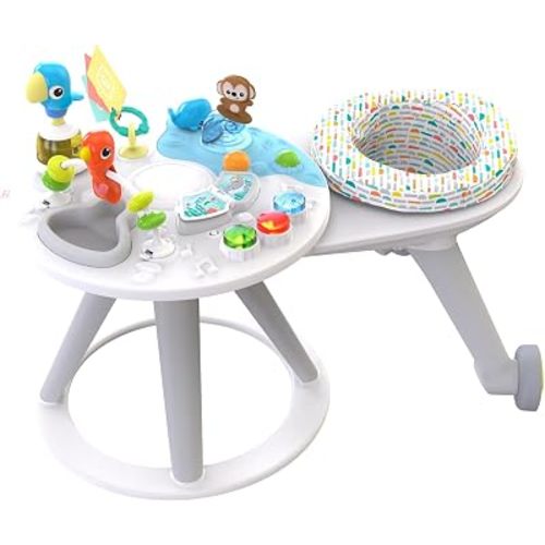 Bright Starts Around We Go 2-in-1 Walk-Around Baby Activity Center & Table, Playful Paradise, Age 6 Months and up