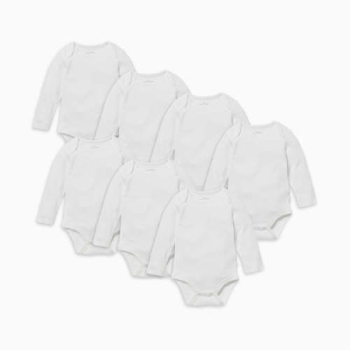 Long Sleeve Bodysuit 7 Pack Newborn / White