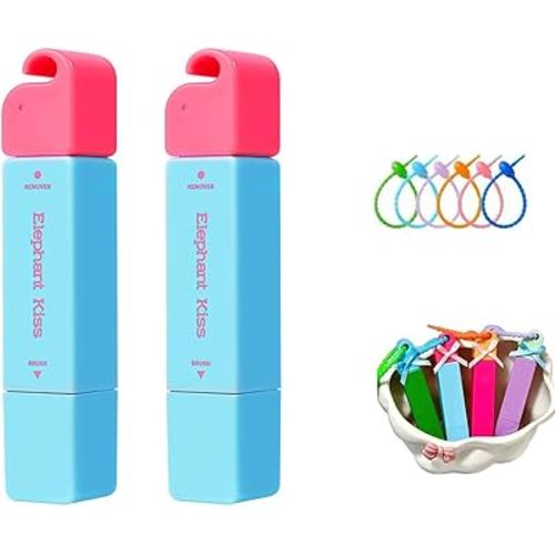 Elephant Kiss Stain Remover, 3-Second Stain Remover Pen for Clothes, 12ml On-the-Go Spot Cleaner, Double Head Instant Treater Sticks With Lanyard, Travel & Pocket-Sized (Blue)