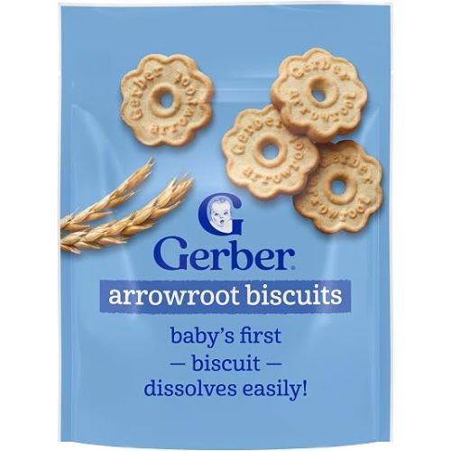 Gerber Arrowroot Biscuits Toddler Snack, 5.5 Oz, 4 Pack