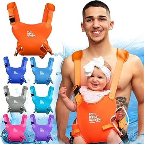 Baby Carrier - Premium Neoprene Ergonomic for Warm & Safe Water & Land Fun (4-24 Months) - Adjustable Infant & Toddler Harness – Summer & Winter Baby Carrier (Orange)