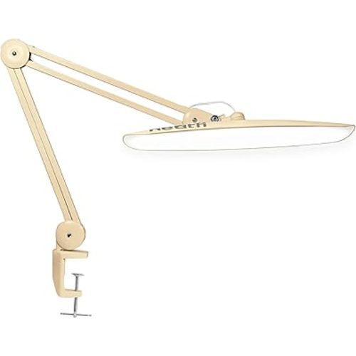 Neatfi XL 2200 Lumens 24W LED Desk Lamp – Shadow-Free Task Lighting | 4-Level Dimming | Home Office & Crafts Use | 20-Inch Wide Head (Gold, Non-CCT with Clamp)