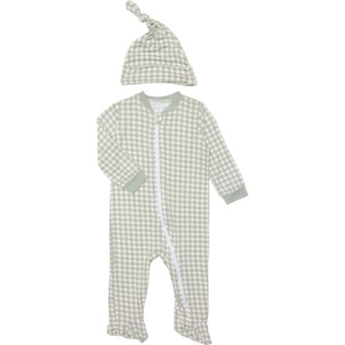 MILKBERRY Newborn Boys Zip-Up Coveralls and Hat Set - Long Sleeve - Save 44%