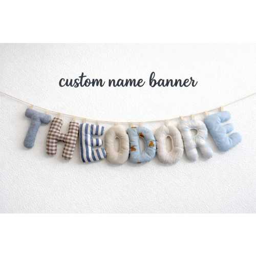 Custom Puff Name Sign – Personalized Nursery Wall Décor – Handmade Fabric Letters Banner