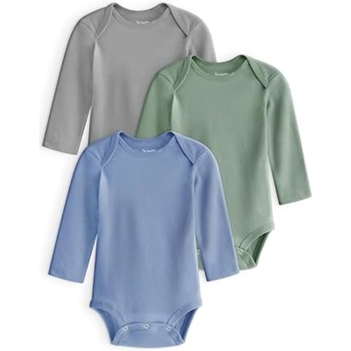 Yoofoss Baby Bodysuits 100% Organic Cotton Baby Onesie Long Sleeve Baby Boys Girls Clothes Soft Newborn Infant Romper, 3 Pack