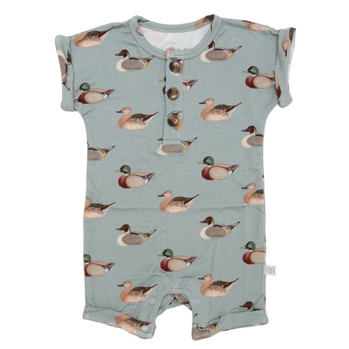 Boys Vintage Ducks Button Romper