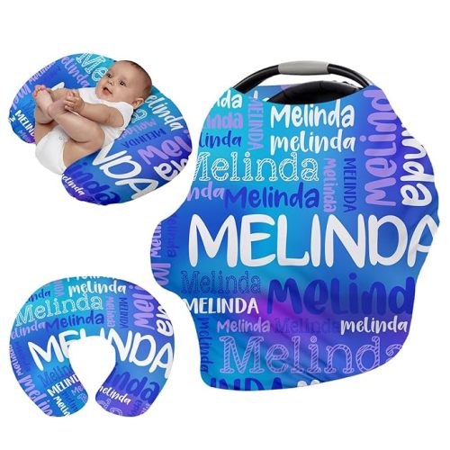 Custom Name Car Seat Canopy - Galaxy Color Baby Car Seat Covers, Infant Stroller Cover, Carseat Canopy Christmas Birthday Gifts for Girls and Boys(27"x29")