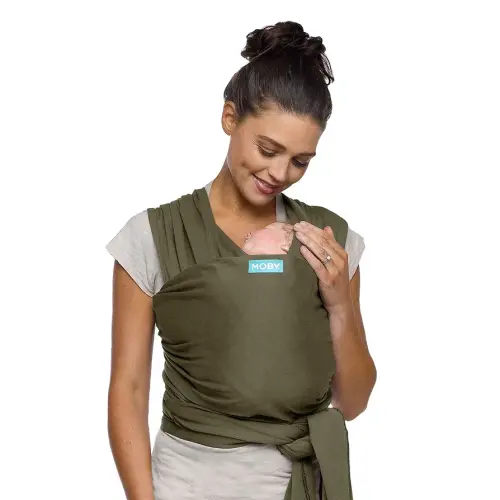 Moby Baby Wrap Carrier Classic for Newborns to Toddlers (8-33lbs), Infant Sling Carrier, Lightweight & Hands Free Design, Adjustable for All Body Types (Hazel)