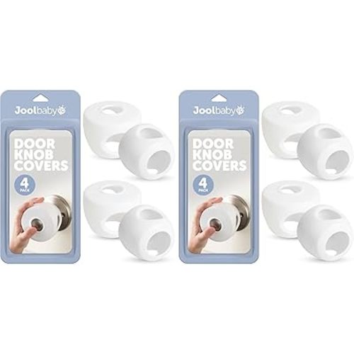 Jool Baby Door Knob Covers (8 Pack) Child Safety Cover - Child Proof Doors
