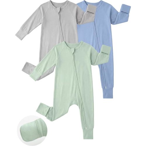 Yoofoss Viscose From Bamboo Baby Pajamas Footless & Footed baby Sleepers, 2-Way Zipper Soft Toddler Romper for Boys Girl