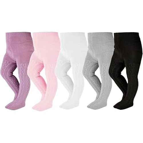 EPEIUS Baby Girl Tights Thick Cable Knit Leggings Stockings Cotton Pantyhose for Newborn Infant Toddler 3/4/5/6 Pack