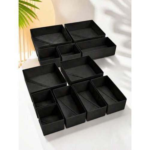 Foldable Fabric Storage Box Closet Organizer Drawer Divider For Clothes Underwear Bras Socks Lingerie Wardrobe Space Saving Home Decor Dorm Room Essential Black Storage Bin Container Household Must Have | SHEIN USA