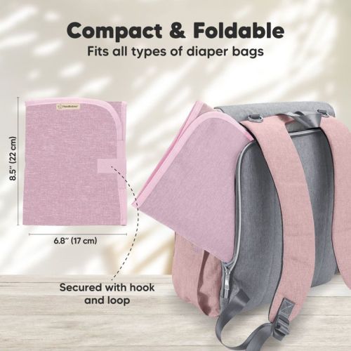 KeaBabies Swift Portable Diaper Changing Pad, Portable Waterproof Diaper Changing Pad for Baby, Travel Changing Pad for Diaper Bag (Sweet Pink)