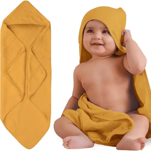 Nitara Baby Hands-Free Hooded Towel - 100% Organic Premium Muslin Cotton