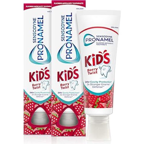 Sensodyne Pronamel Kids Toothpaste, Fluoride Anticavity Toothpaste, Cavity and Enamel Protection, for Ages 2+, Berry Twist Flavored, 4 oz (2 Pack)