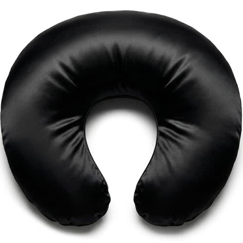Pro Goleem Satin Nursing Pillow Cover Silk Feeling Soft Feeding Pillow Slipcover for Breastfeeding Moms Fits Standard Infant Nursing Pillow or Positioner Black